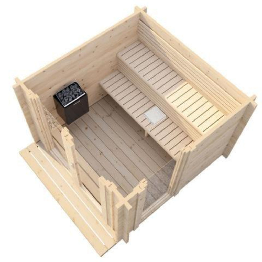 SaunaLife GARDEN-Series Model G4 6-Person Outdoor Home Sauna Kit