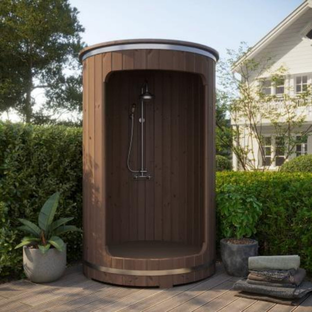 SaunaLife RAIN-Series Model R3 Outdoor Barrel Shower