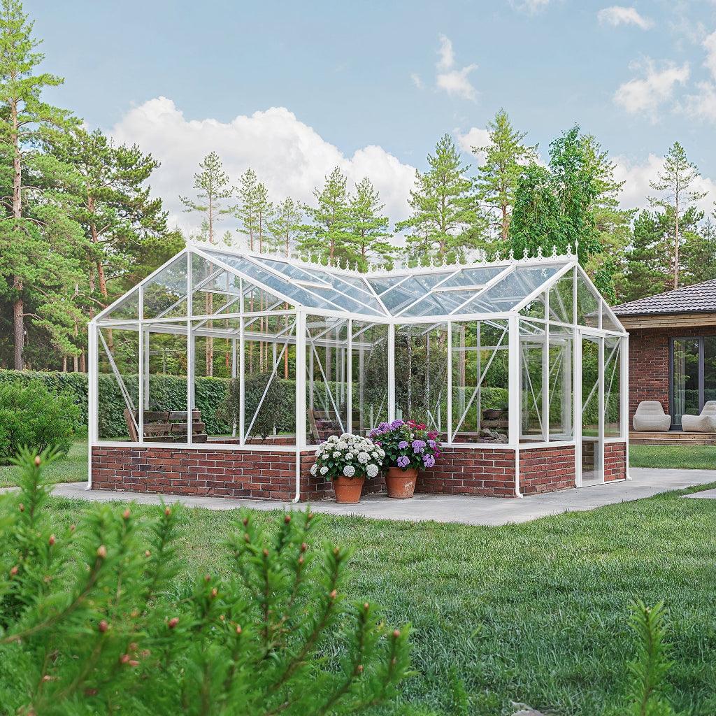 Bloom Cabin Aluminum T-Shape Orangerie Greenhouse | Luxury European Garden Conservatory