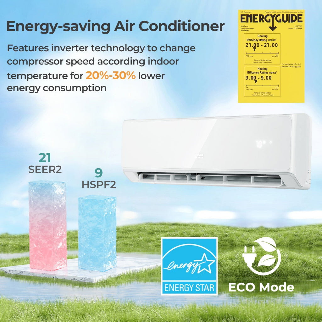 18,000 BTU Energy Star Mini Split Air Conditioner & Heat Pump System