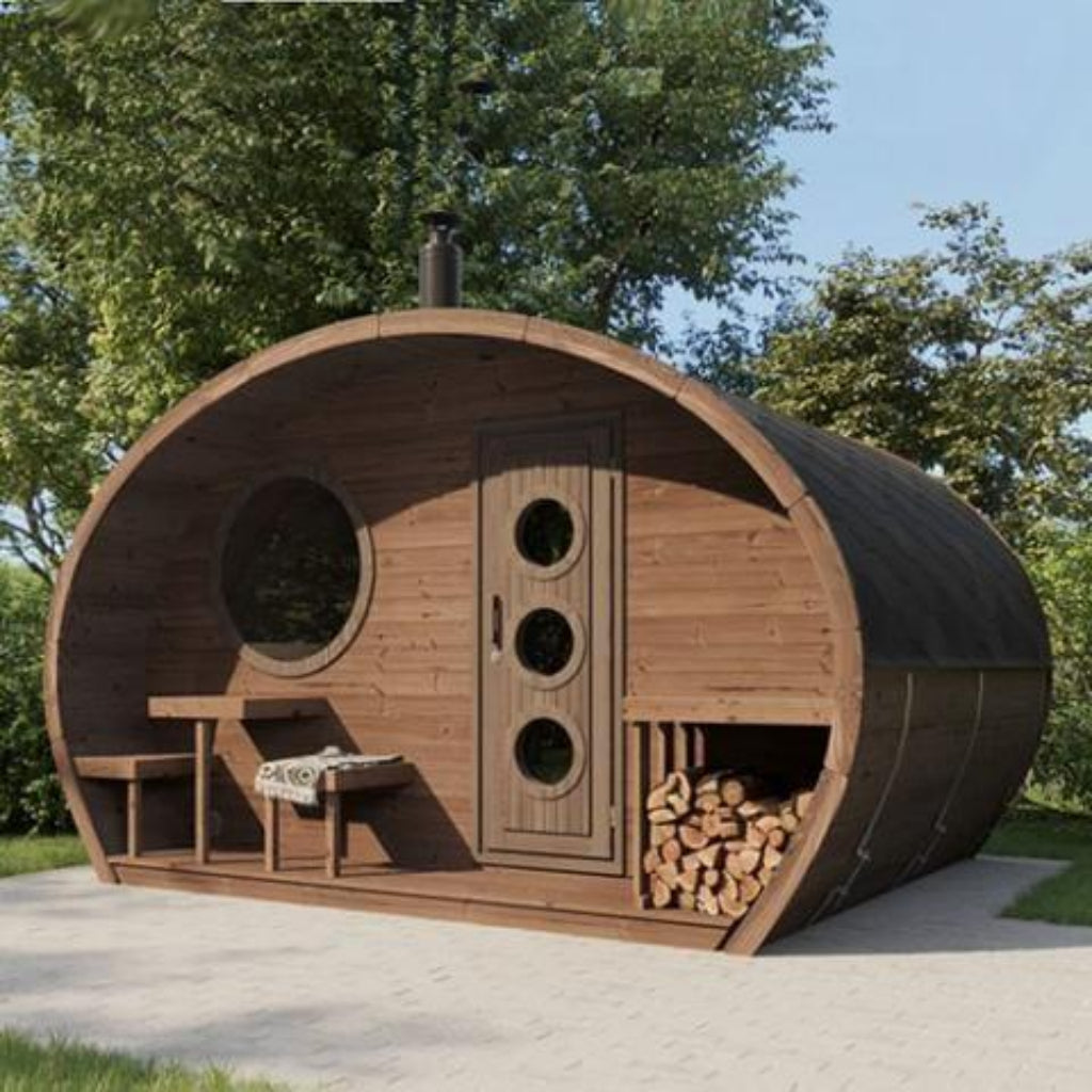 SaunaLife GARDEN-Series Model G11 8-Person Outdoor Sauna Suite