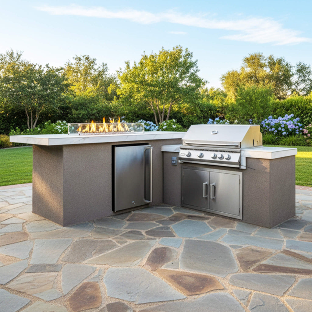 KoKoMo Grills Baja BBQ Island | Luxury Outdoor Kitchen & Fire Lounge (SAK85739)