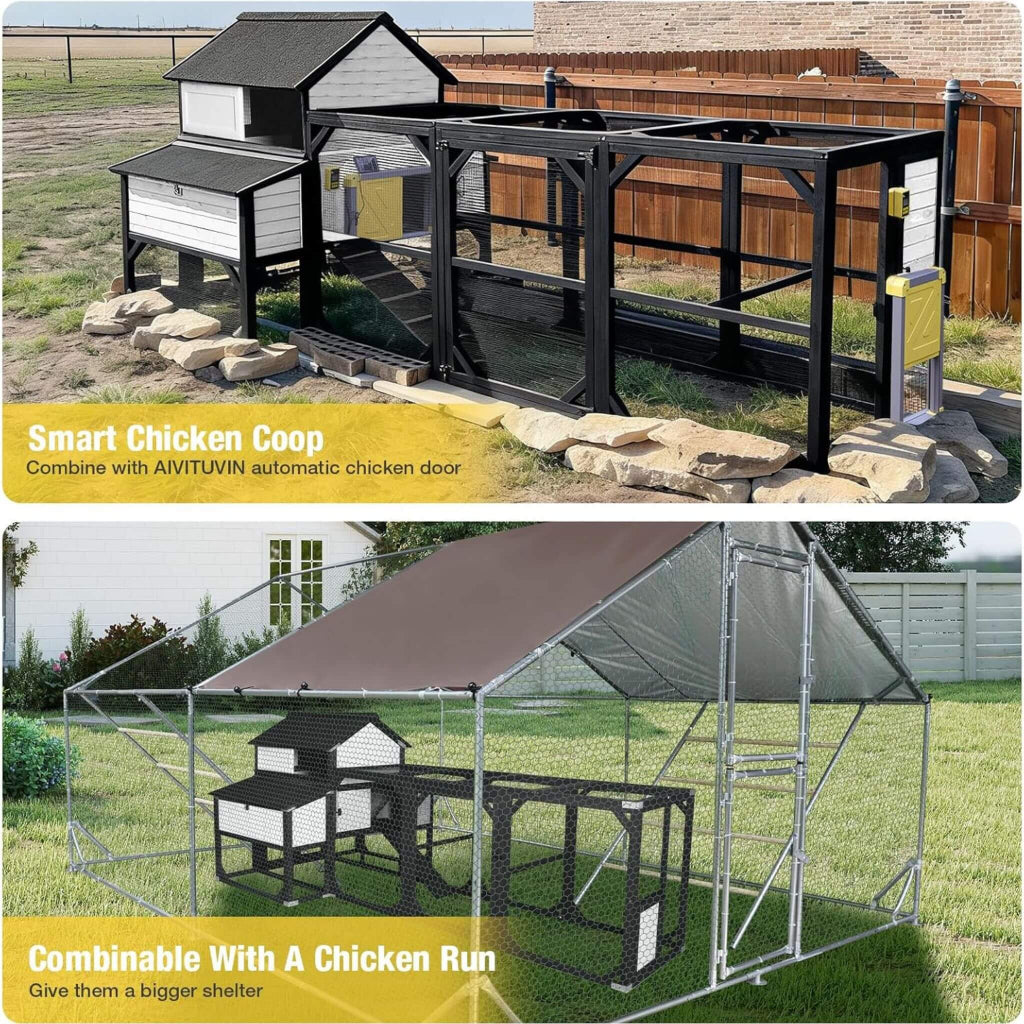 Large Outdoor Chicken Coop with Extended Run & 6 Nesting Boxes | Homestead Poultry Shelter (SAK63940)