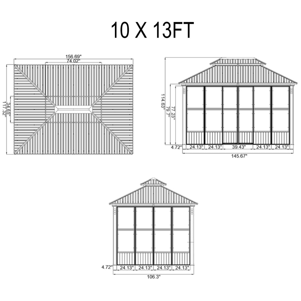 Alora Oasis Heavy-Duty Hardtop Sunroom (SAK79102)