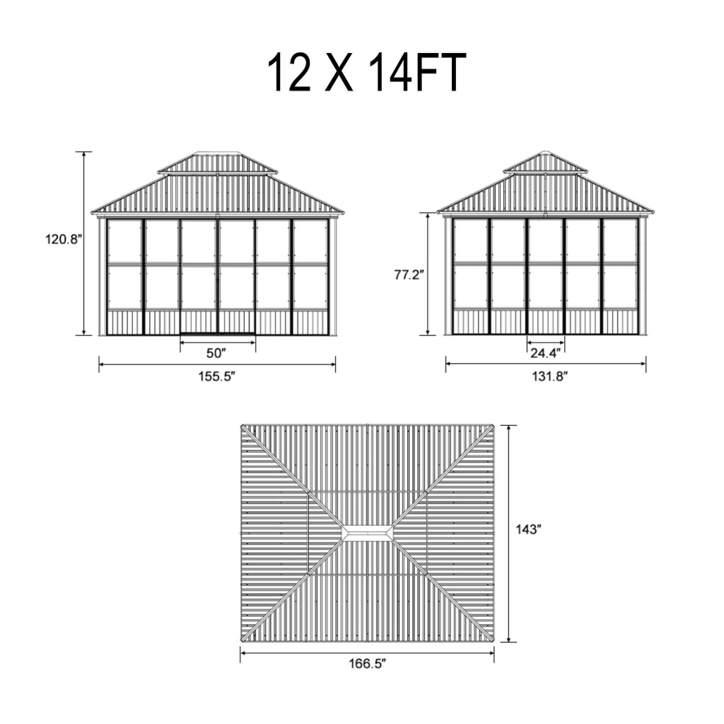 Alora Oasis Heavy-Duty Hardtop Sunroom (SAK79102)