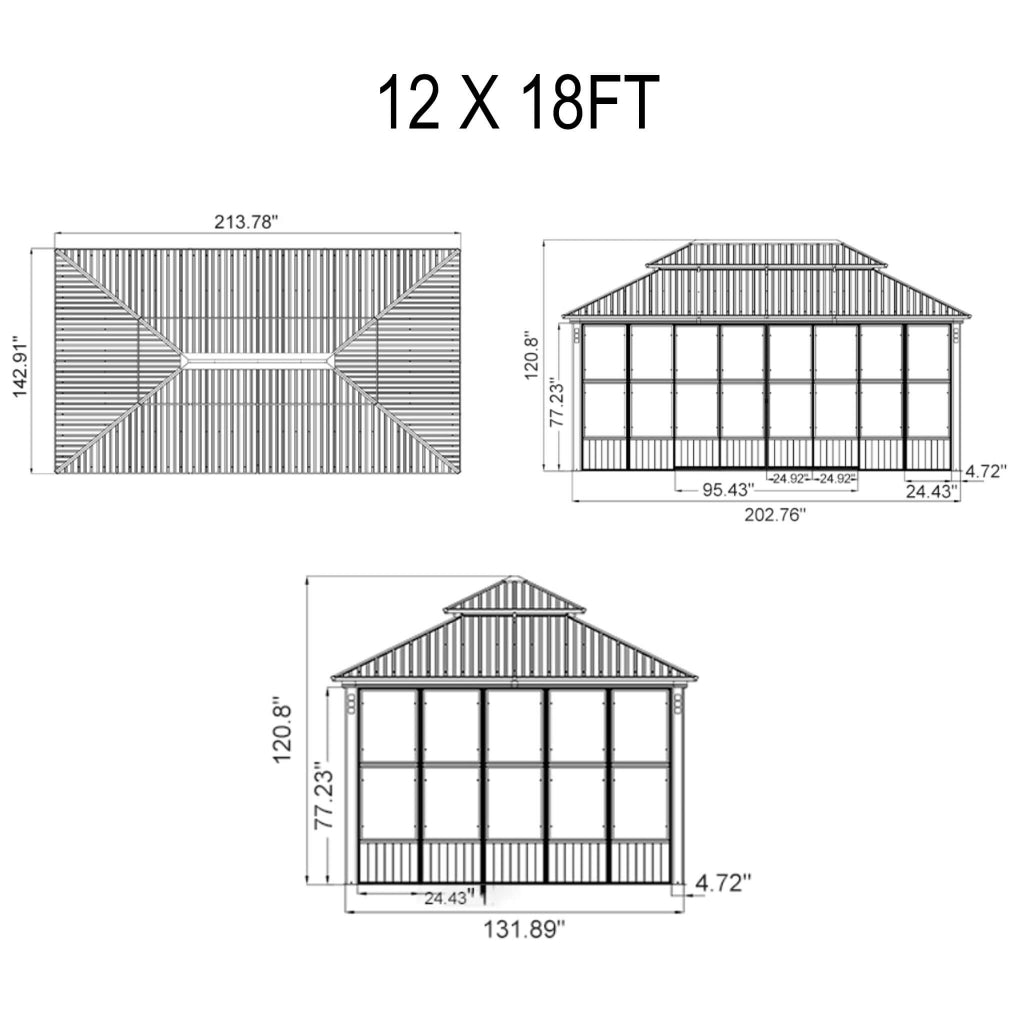 Alora Oasis Heavy-Duty Hardtop Sunroom (SAK79102)