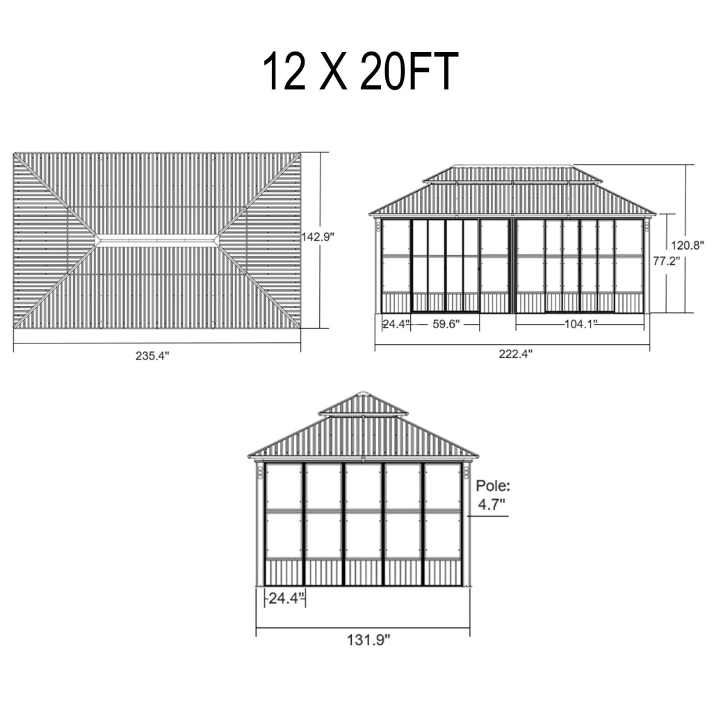 Alora Oasis Heavy-Duty Hardtop Sunroom (SAK79102)