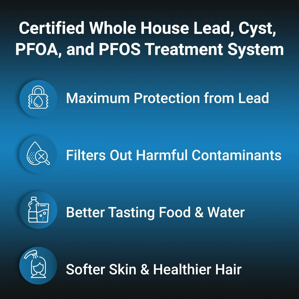 OP1L Certified Whole House Lead, Cyst, PFOA, and PFOS Water Filter System