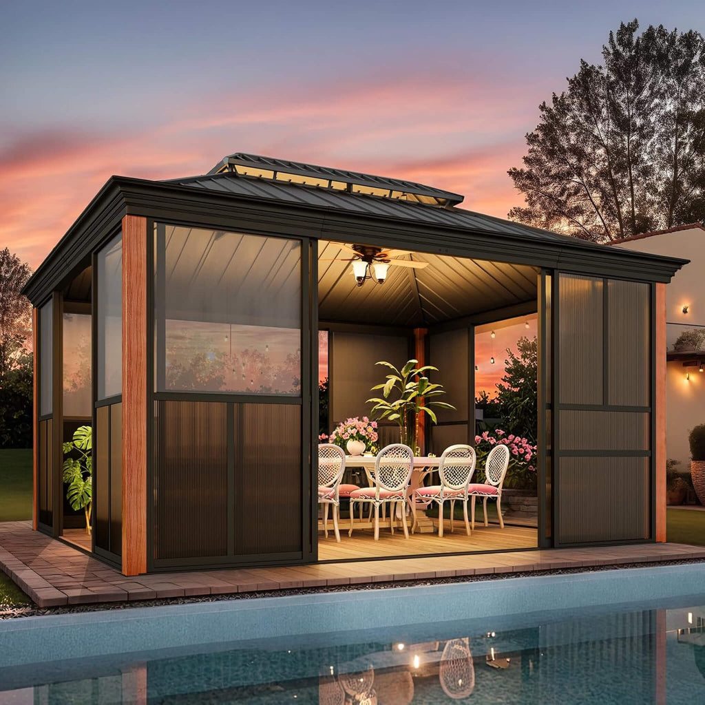 Alora Solstice All-Season Outdoor Wood Grain Sunroom (SAK58317)