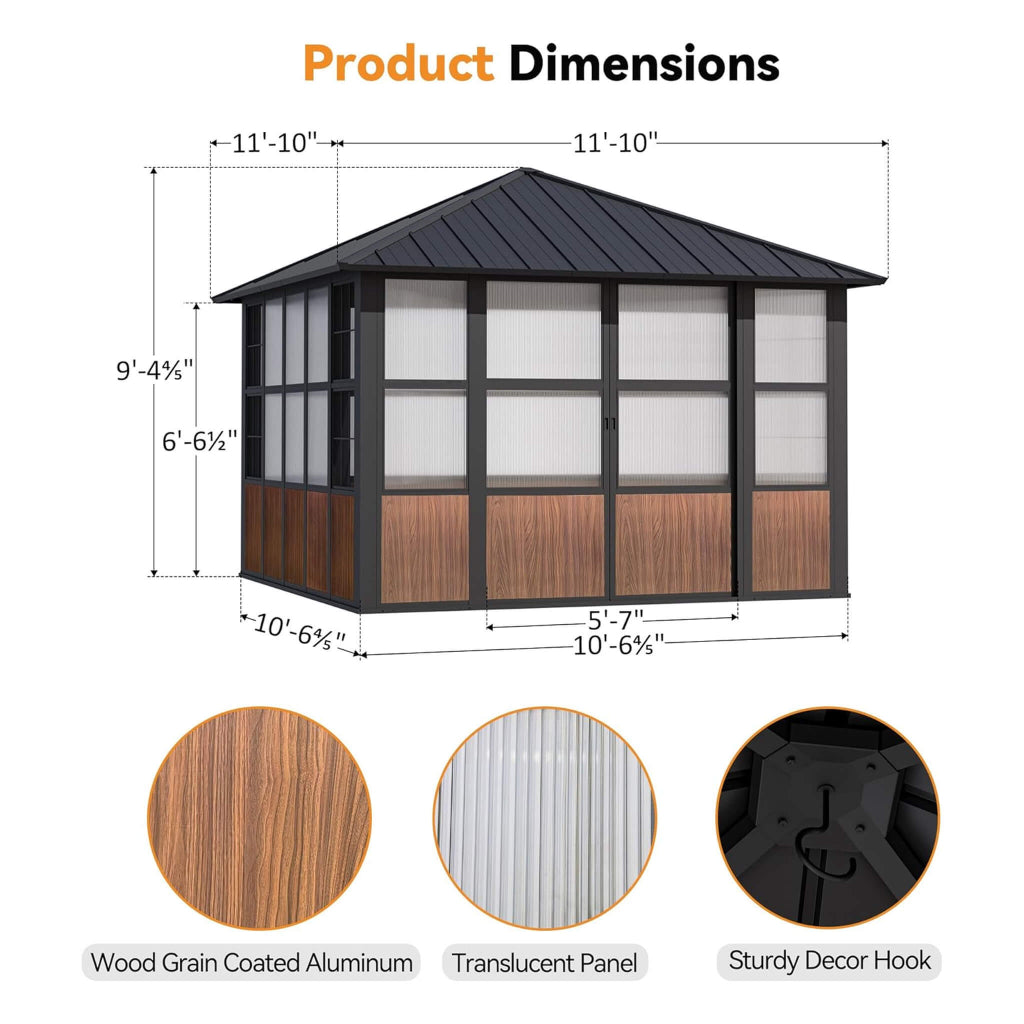 Alora Premium Hardtop Aluminum Sunroom Solarium (SAK60439)