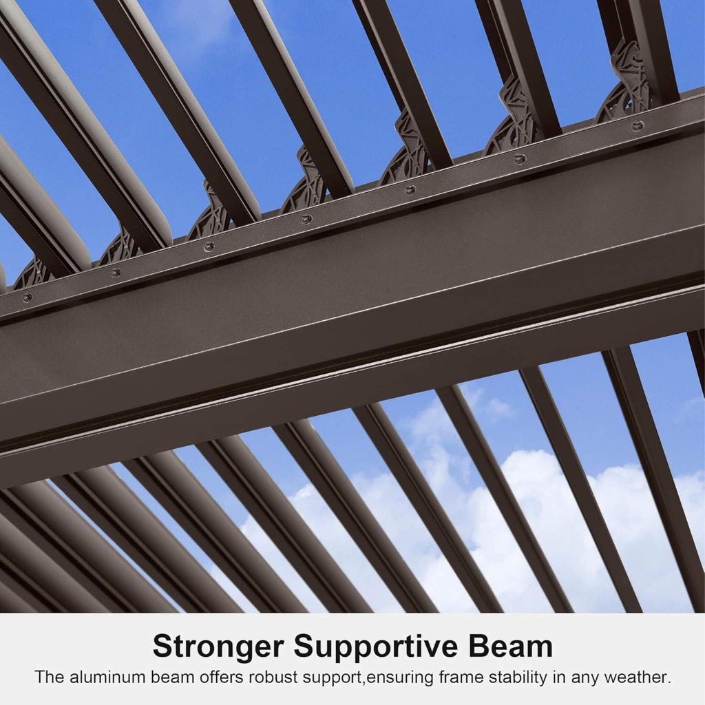 Alora Luxury Outdoor Aluminum Louvered Pergola with LED Lighting (SAK24896)