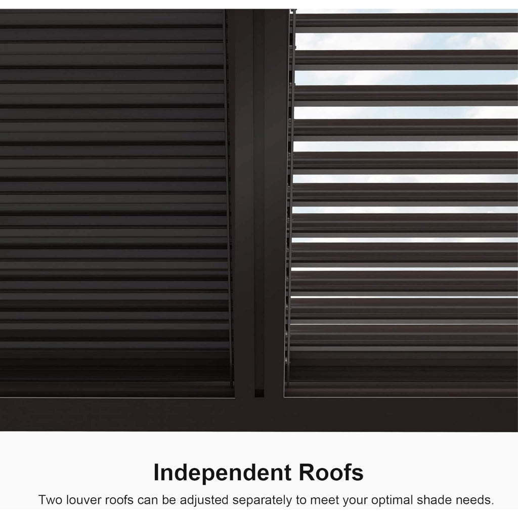 Alora Luxury Outdoor Aluminum Louvered Pergola with LED Lighting (SAK24896)