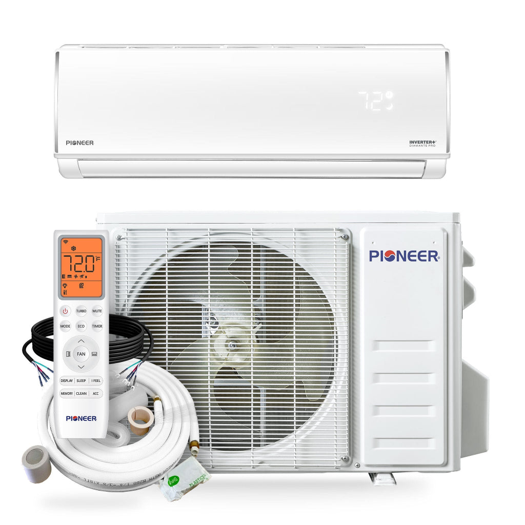 Pioneer Diamante Pro™ 9,000 BTU 20 SEER2 High-Wall Ductless Mini-Split Heat Pump System