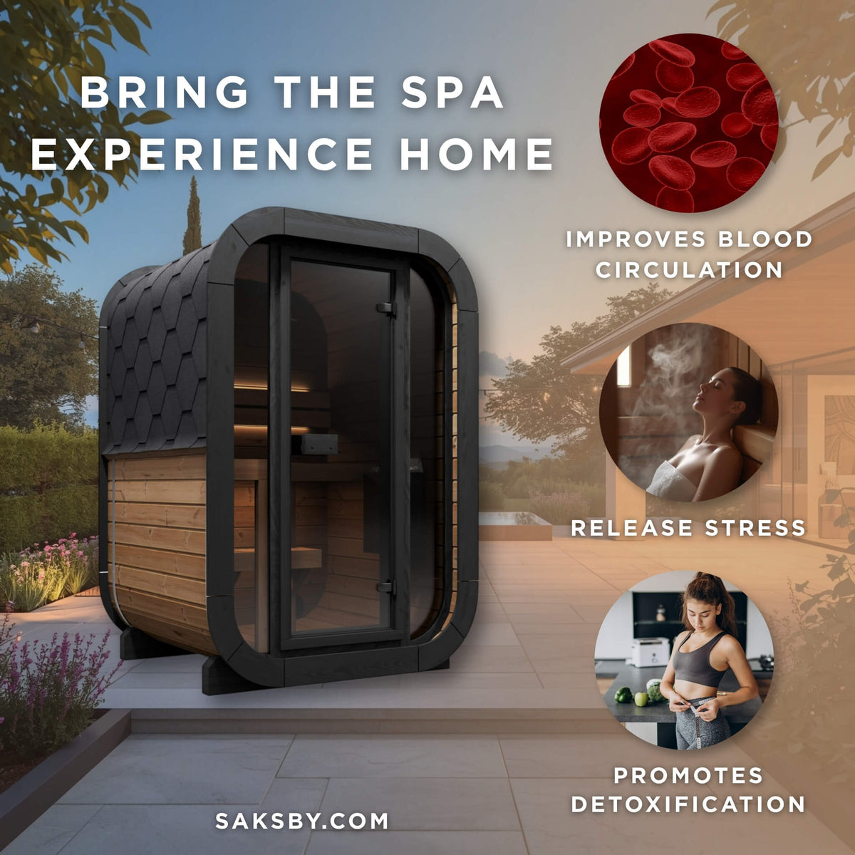 SaunaLife Model CL3G Cube-Series Outdoor 2-Person Home Sauna Kit [SL-MODELCL3G] (SAK23721)