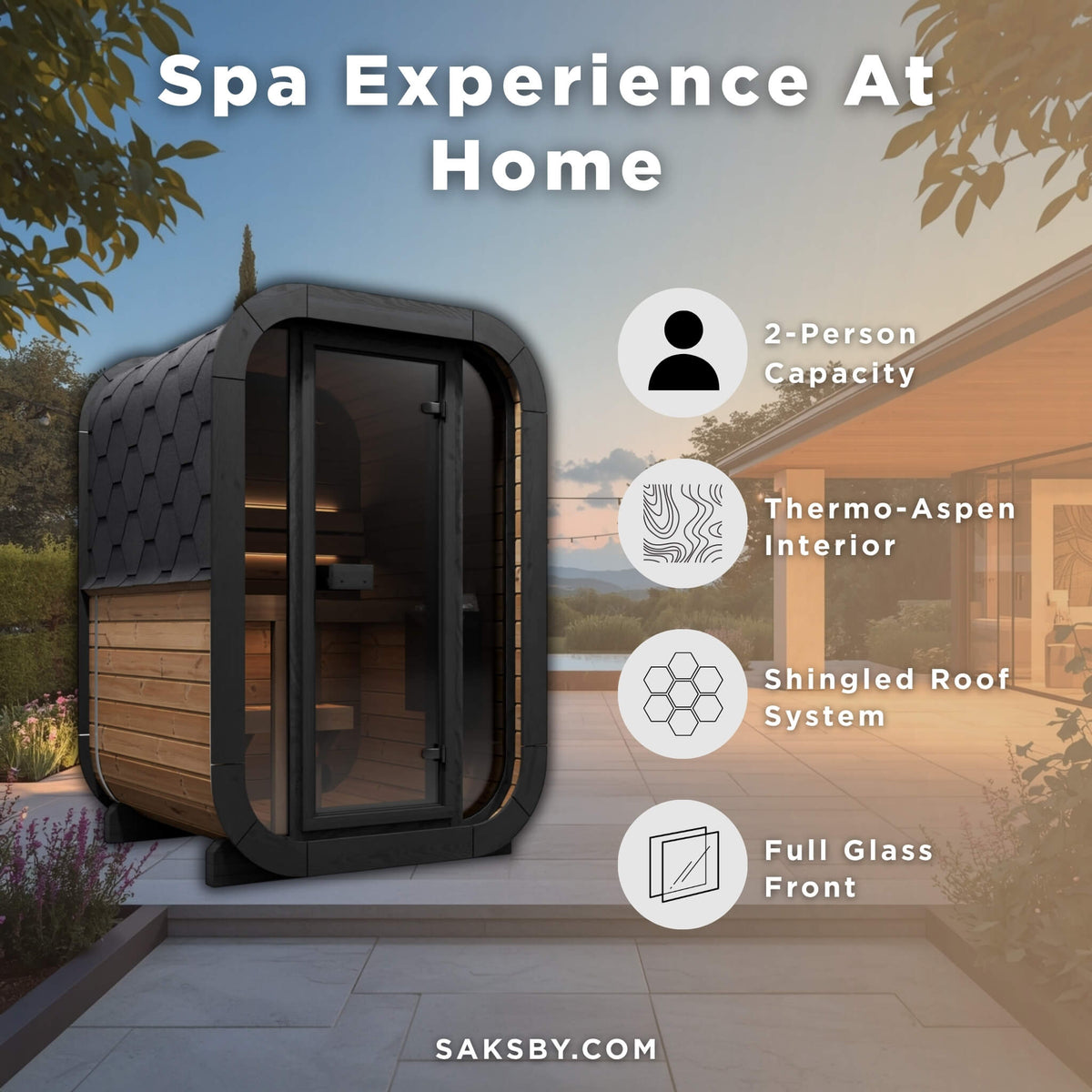 SaunaLife Model CL3G Cube-Series Outdoor 2-Person Home Sauna Kit [SL-MODELCL3G] (SAK23721)