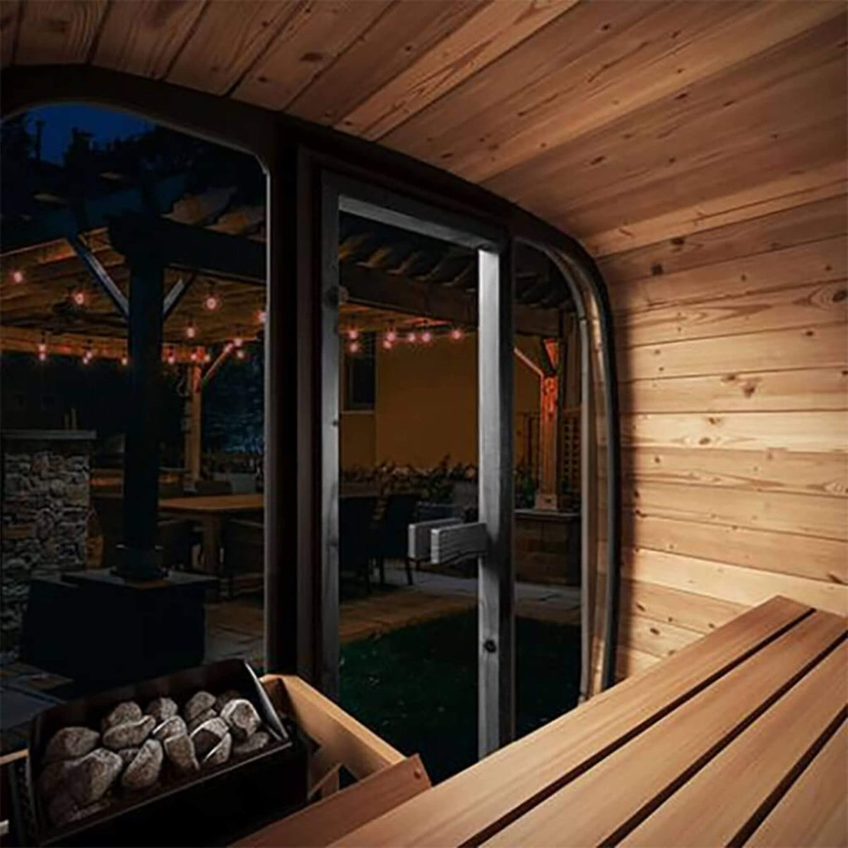 SaunaLife Model CL4G 3-Person Cube-Series Luxury Wooden Outdoor Home Sauna Kit [SL-MODELCL4G] (SAK92610)