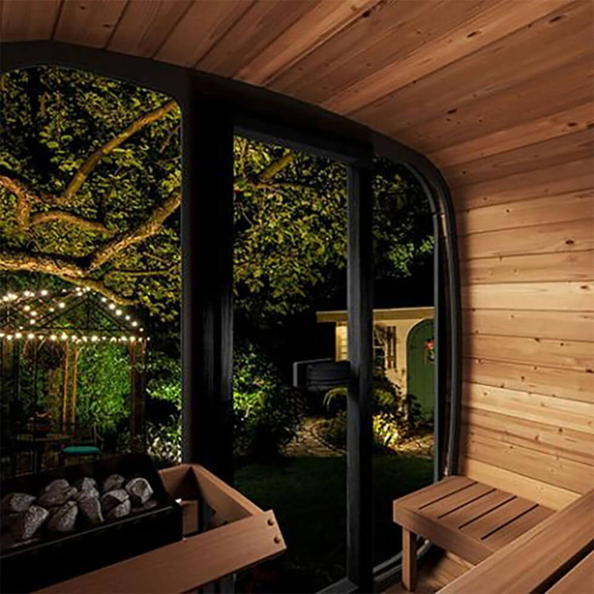 SaunaLife Model CL5G 4-Person Cube-Series Luxury Wooden Outdoor Home Sauna Kit [SL-MODELCL5G] (SAK91835)