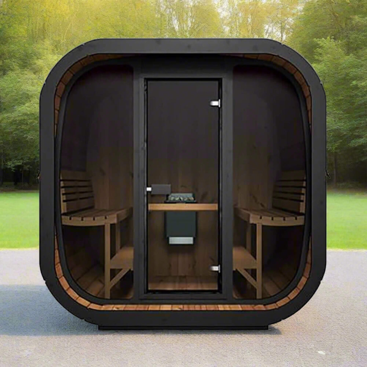 SaunaLife Model CL7G 6-Person Cube-Series Luxury Wooden Outdoor Home Sauna Kit [SL-MODELCL7G] (SAK95274)