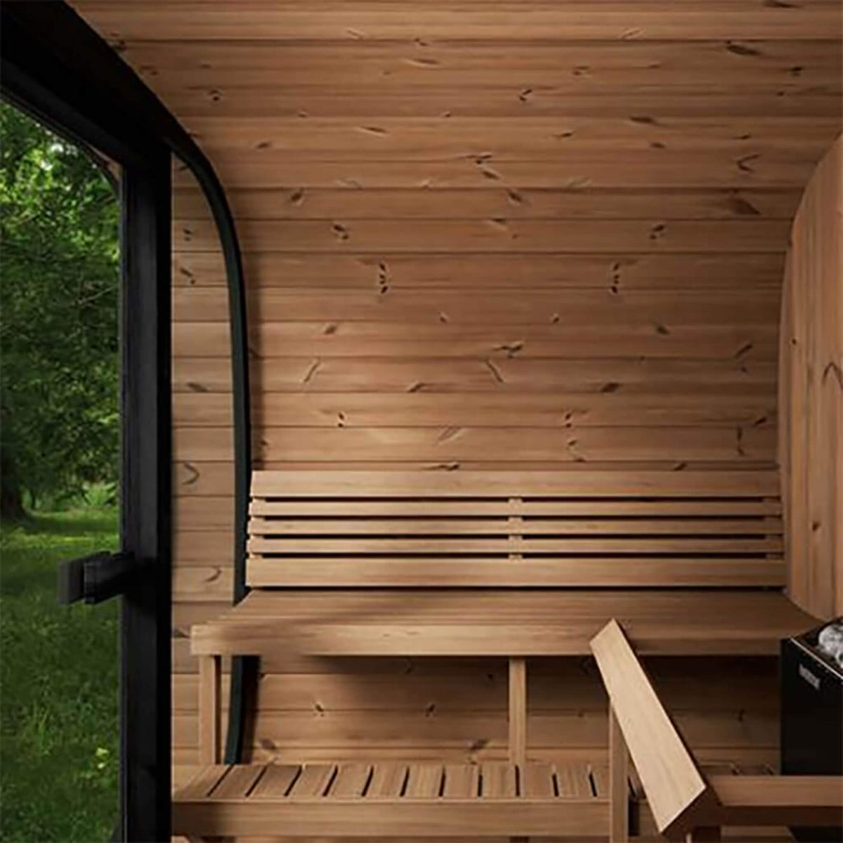 SaunaLife Model CL7G 6-Person Cube-Series Luxury Wooden Outdoor Home Sauna Kit [SL-MODELCL7G] (SAK95274)