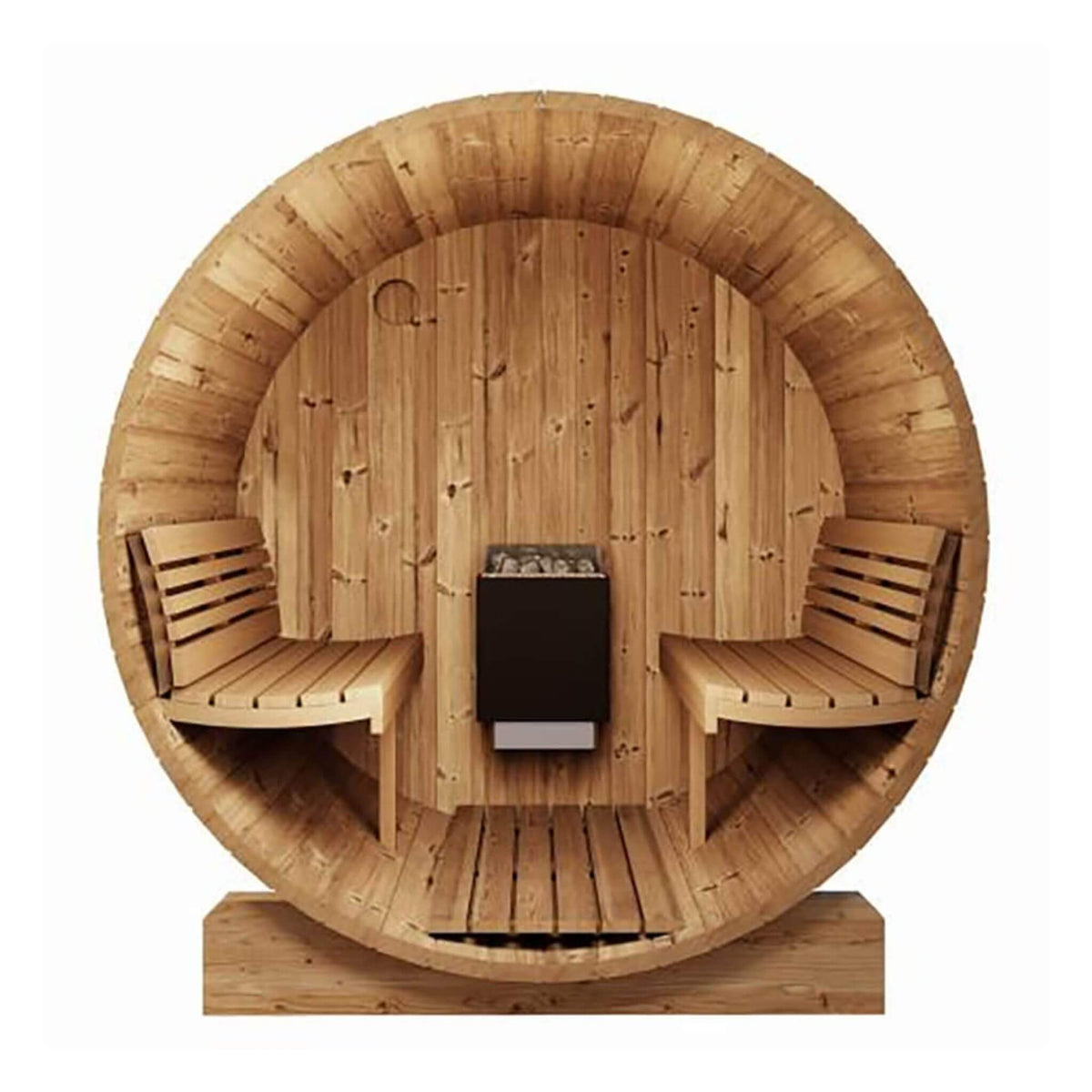 SaunaLife Model E7G Ergo Series 4-Person Outdoor Sauna Barrel With Glass Front [SL-MODELE7G] (SAK81934)