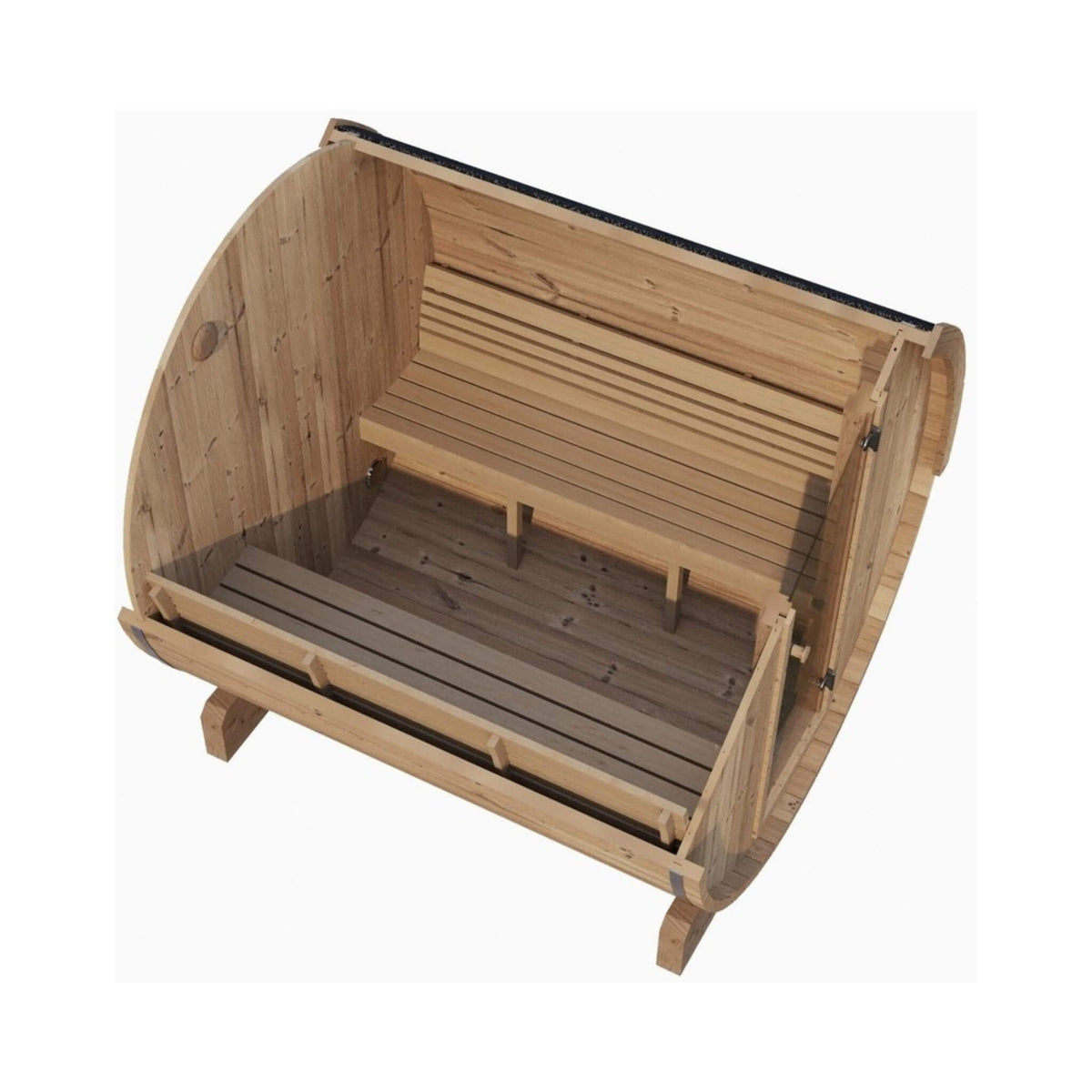 SaunaLife Model E8 Ergo Series 6-Person Outdoor Thermo-Spruce Sauna Barrel [SL-MODELE8] (SAK31809)