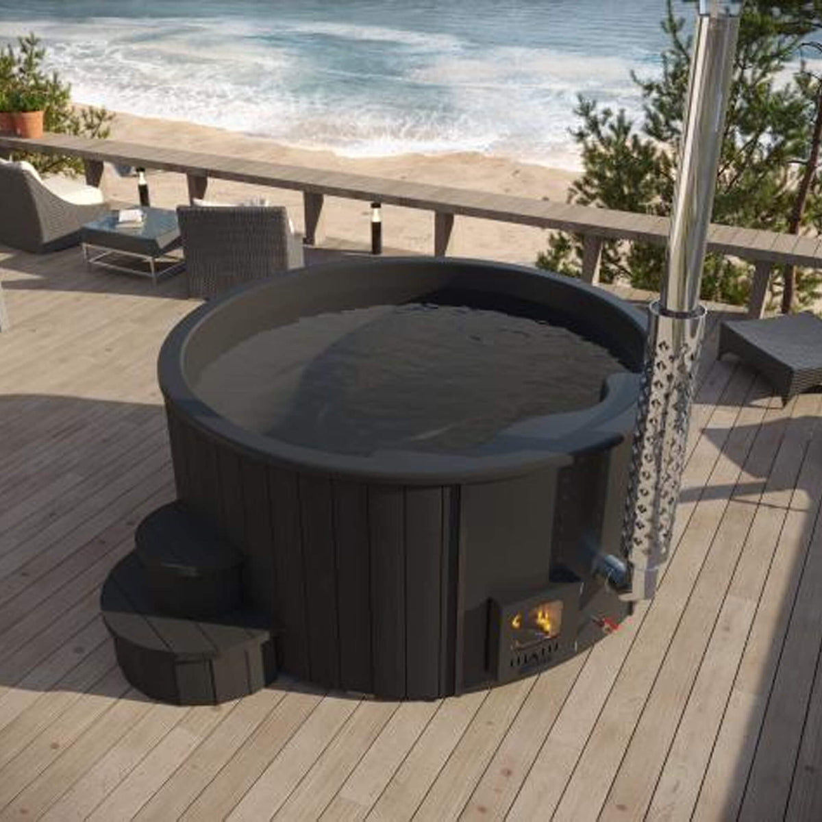 SaunaLife Model S4B Premium 6-Person Home Wood-Burning Hot Tub [SL-MODELS4B] (SAK72531)