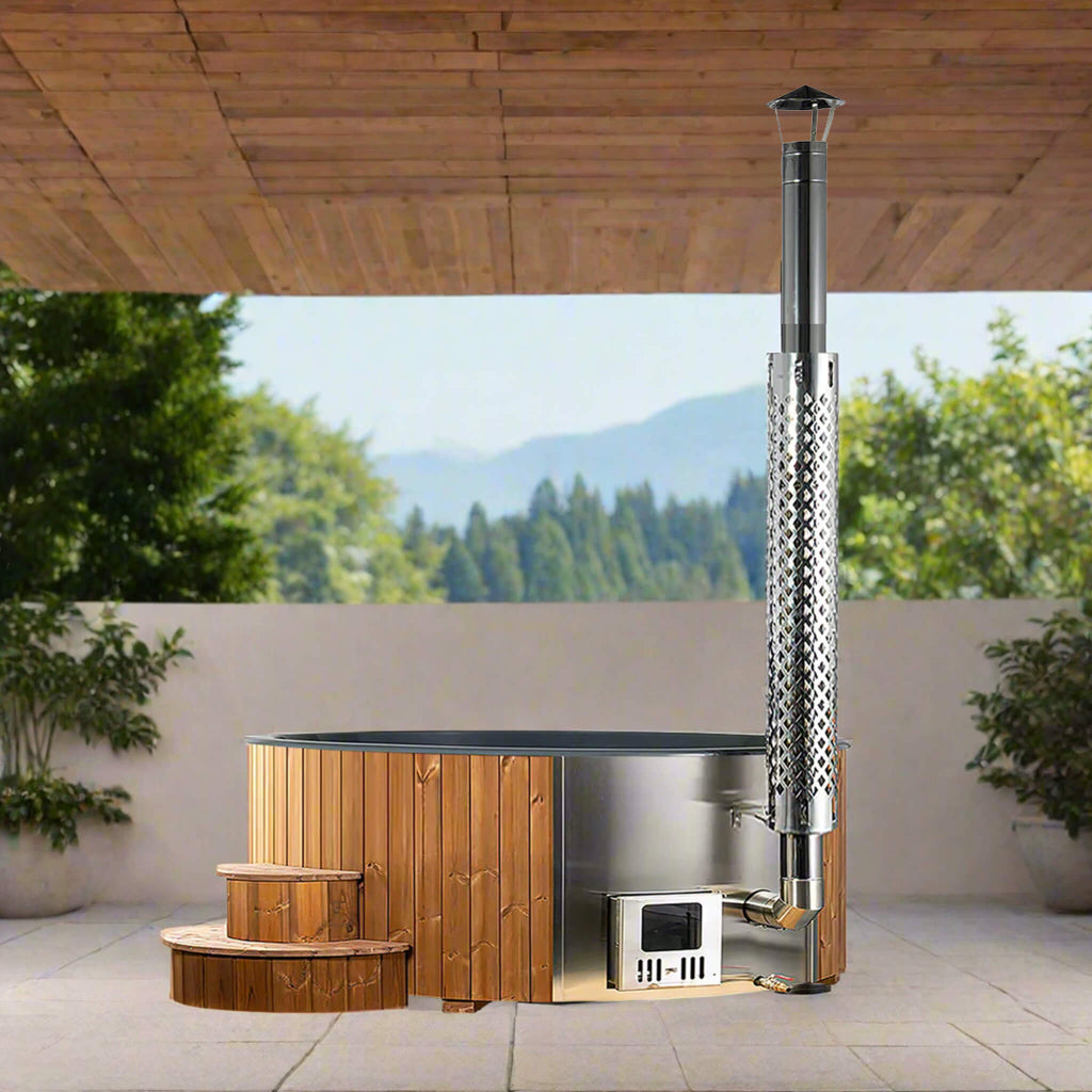 SaunaLife S4N SOAK-Series 6-Person Wood-Fired Hot Tub (SAK28371)