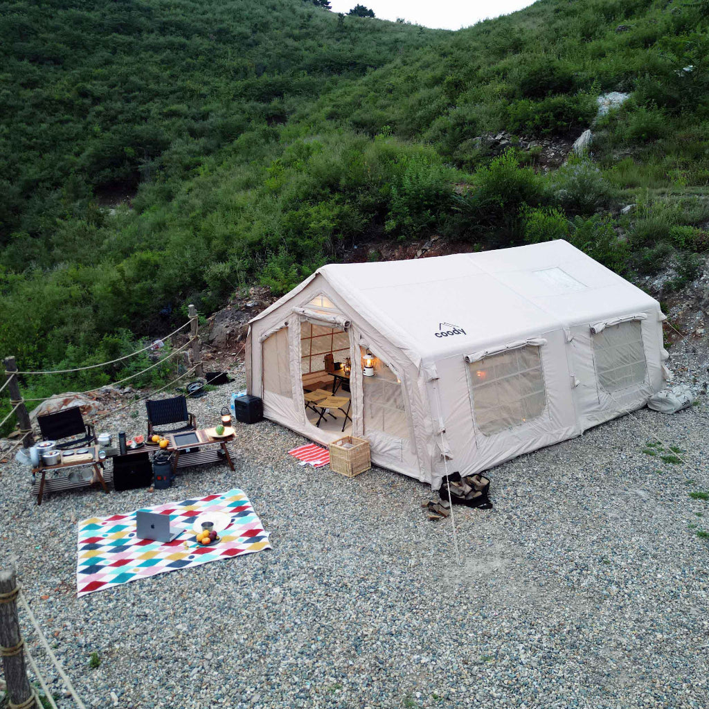 Coody 17.2 Inflatable Air Tent with Caminus M Wood Stove