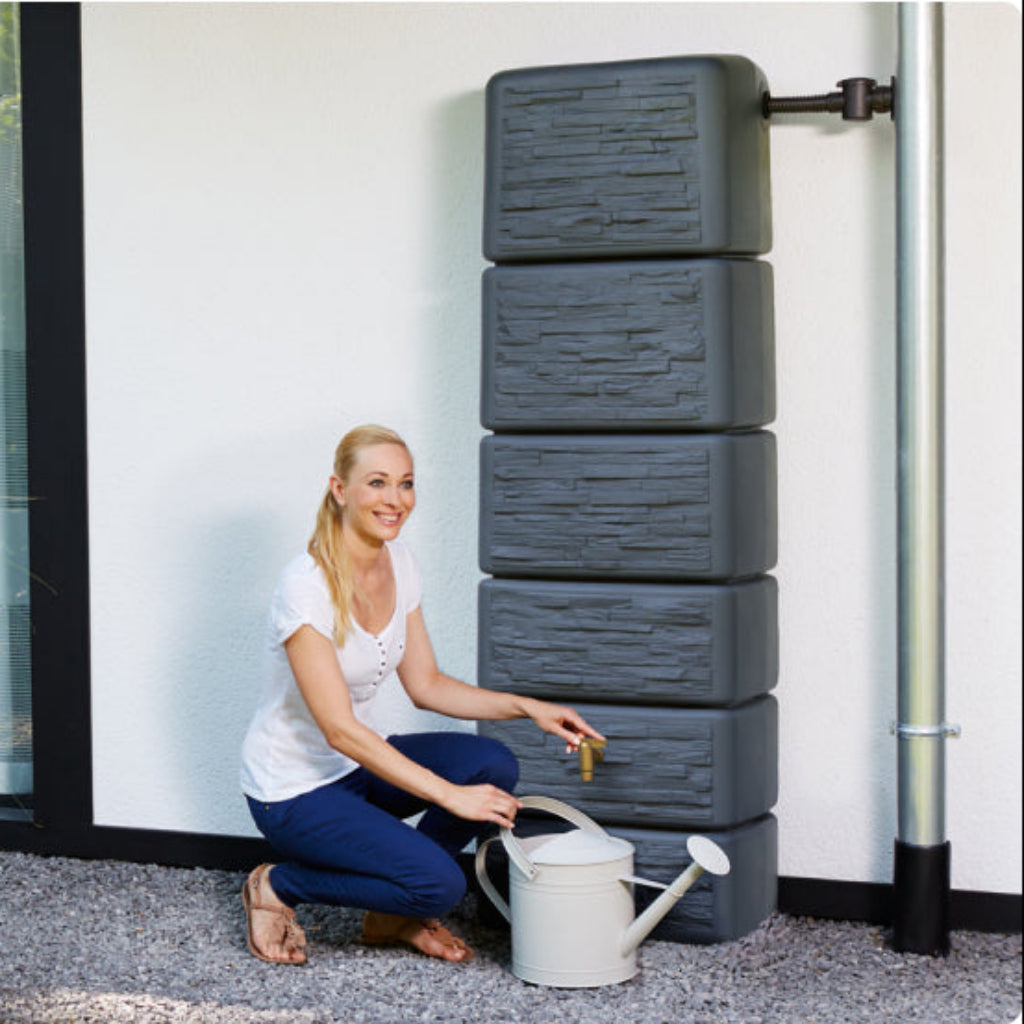 Slim Stone Décor Water Tank | Space-Saving Rainwater Tank