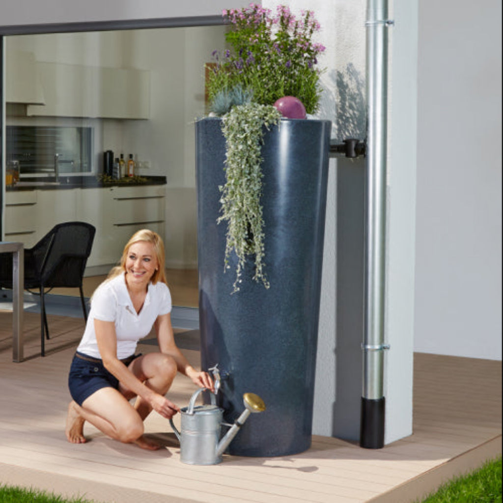 Stone 2-in-1 Water Tank | Stone-Textured Rainwater Tank with Planter