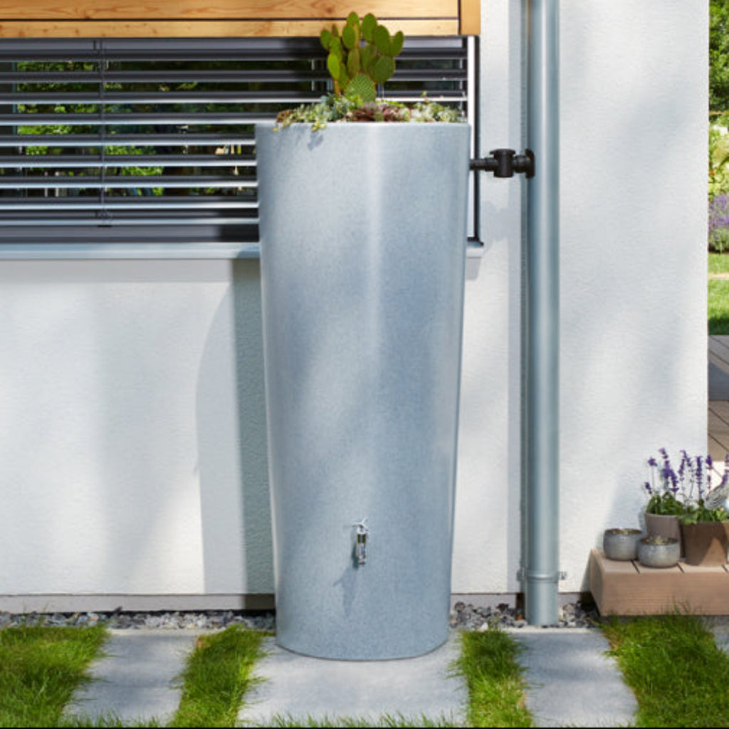 Stone 2-in-1 Water Tank | Stone-Textured Rainwater Tank with Planter