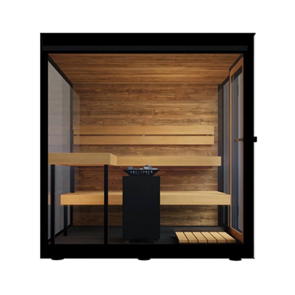ThermaSol Vue 4-Person Outdoor Mirrored Glass Sauna Cabin (SAK84963)