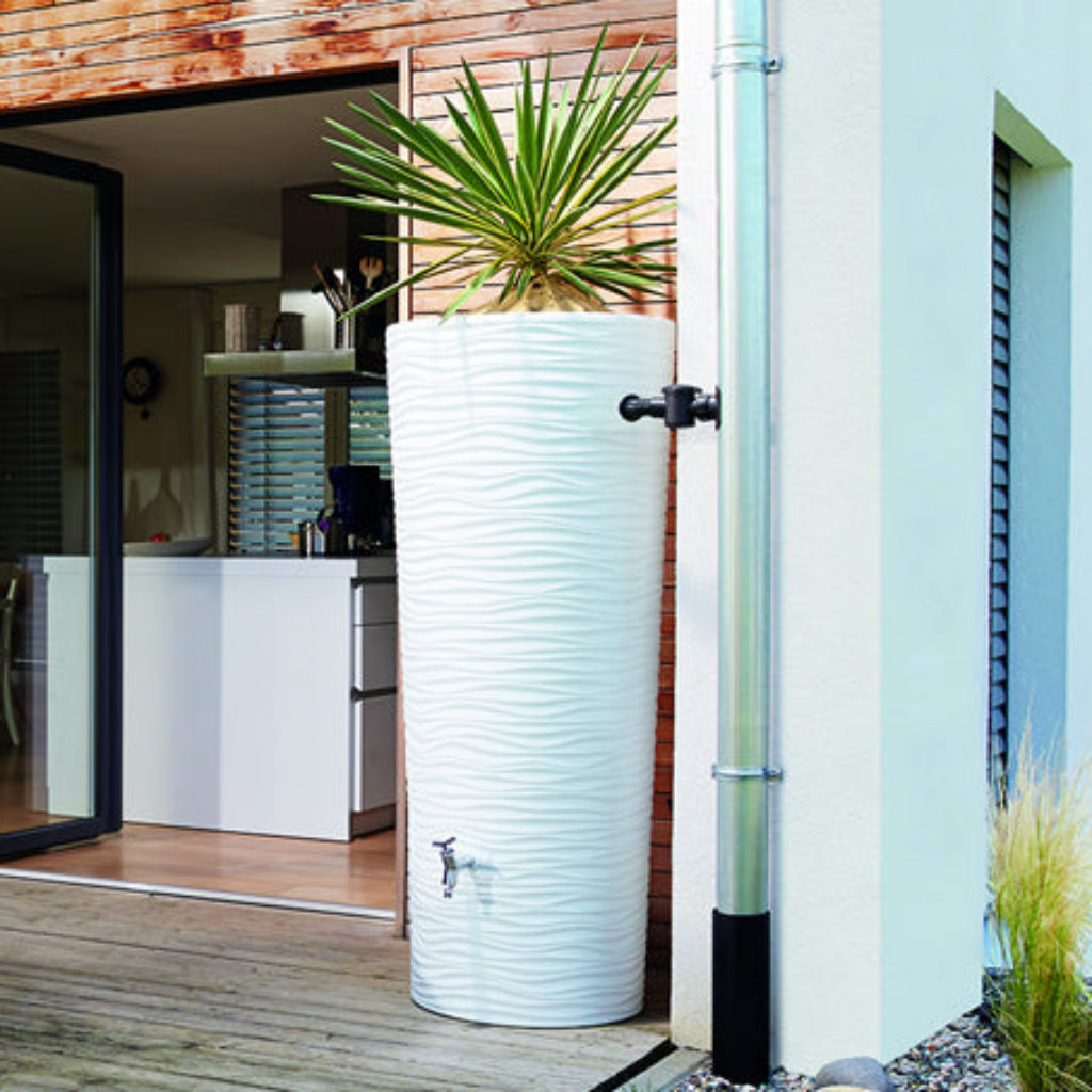 Wave Rain Barrel | Modern Rainwater Tank with Planter